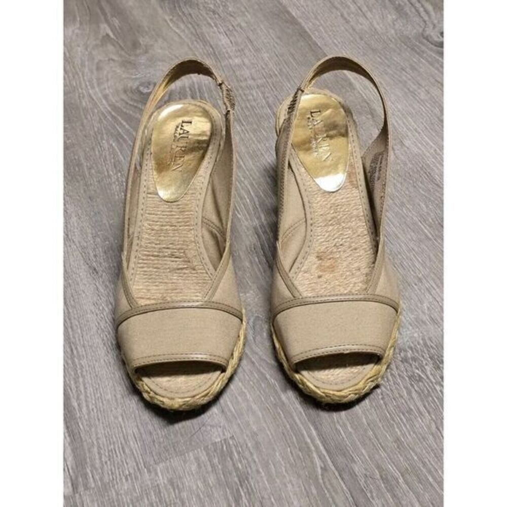 Lauren Ralph Lauren Catrin Women's Slingback Wedge Heel Sandals Shoes Size 7B